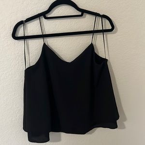 Paper Crane Black Spaghetti Strap Tank